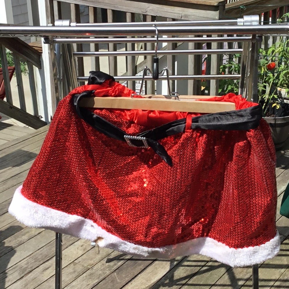 Holiday red Santa skirt